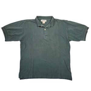 Unionbay Mens Y2k Vtg Polo Shirt L Forest Green Cotton Short Sleeve Skater 90s